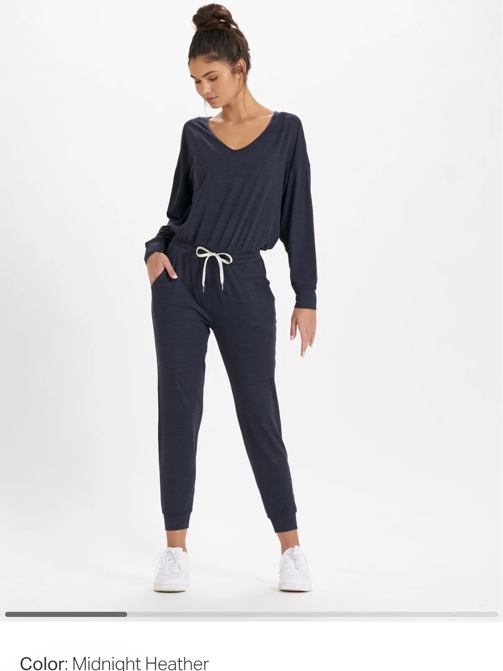 Vuori Lux Long Sleeve Jumpsuit Midnight Heather